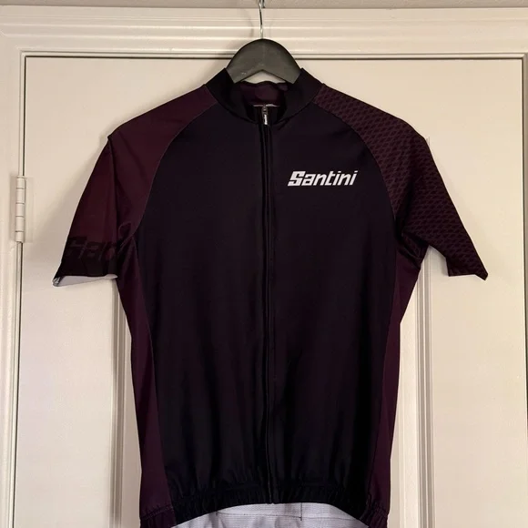 Santini Black and Purple Cycling Jersey - Picture 1 of 2